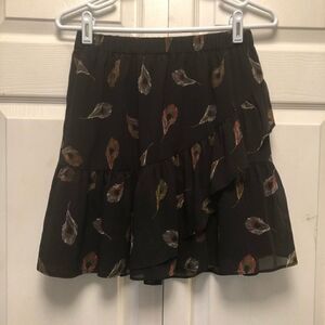 Madewell Tiered Peacock Feather Mini Skirt